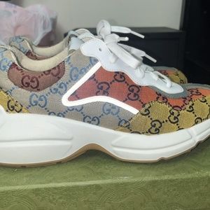 GUCCI Monogram Multicolor Demetra Rhyton Sneakers - NWT - Gucci size-M6.5/40.5EU